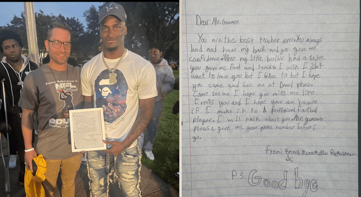 4th-Grader Makes a Promise to His Teacher; 12 Years Later, the NFL Star Delivers