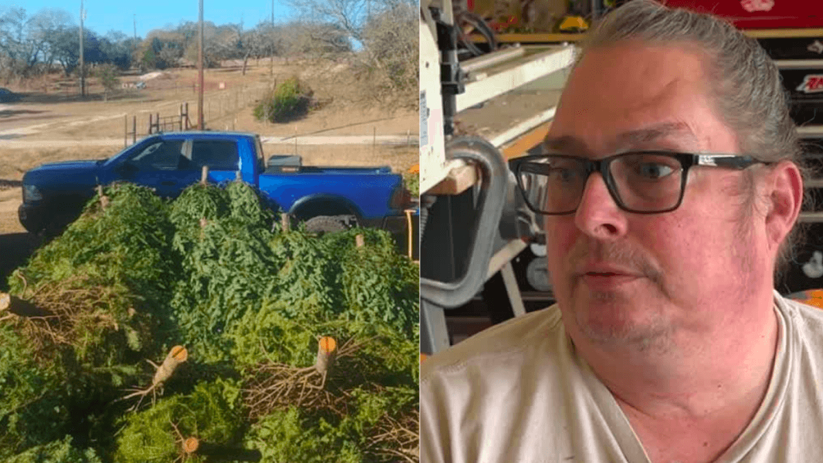 Retired US Army Veteran Turns Old Christmas Trees Into Free Canes For Veterans In Need