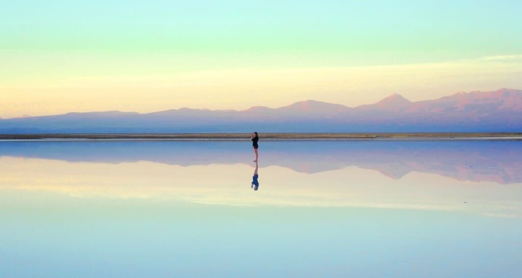 beautiful blue and green sky