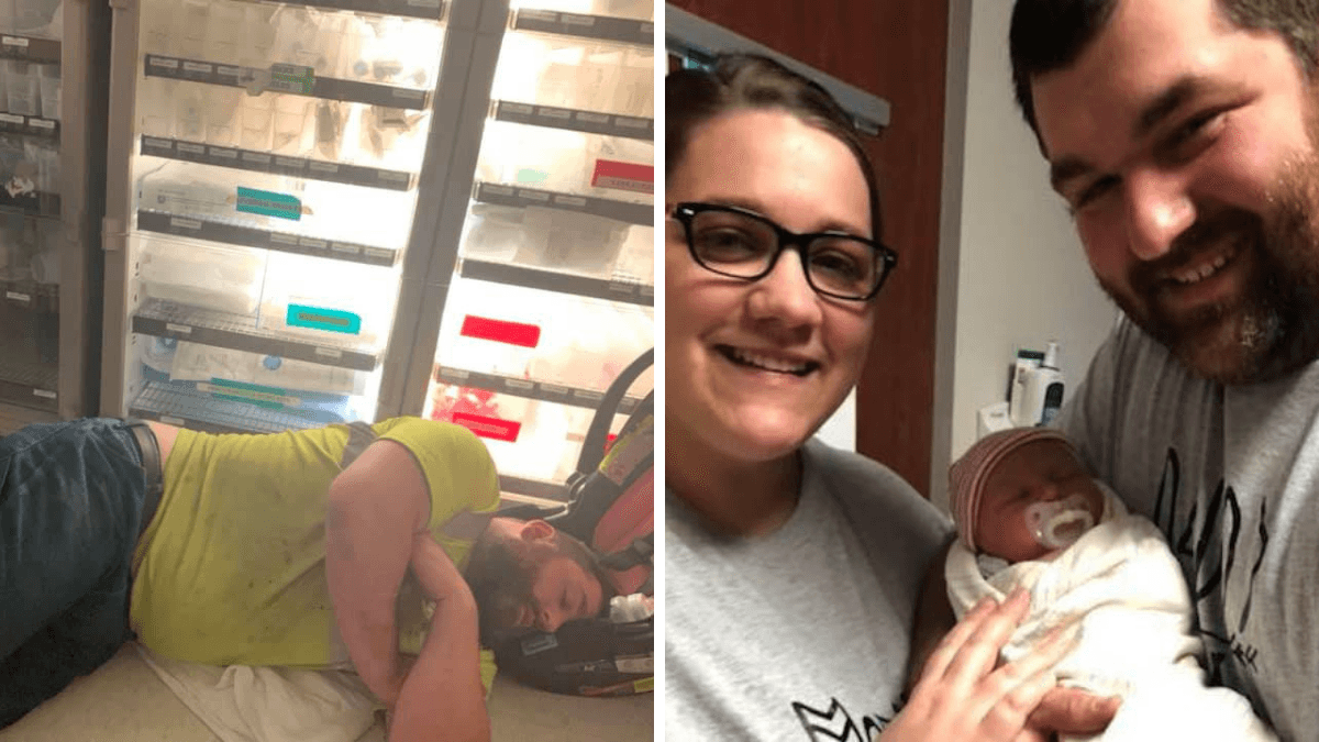 Dad Falls Asleep On Maternity Unit Floor - His Wife Sets The Record Straight