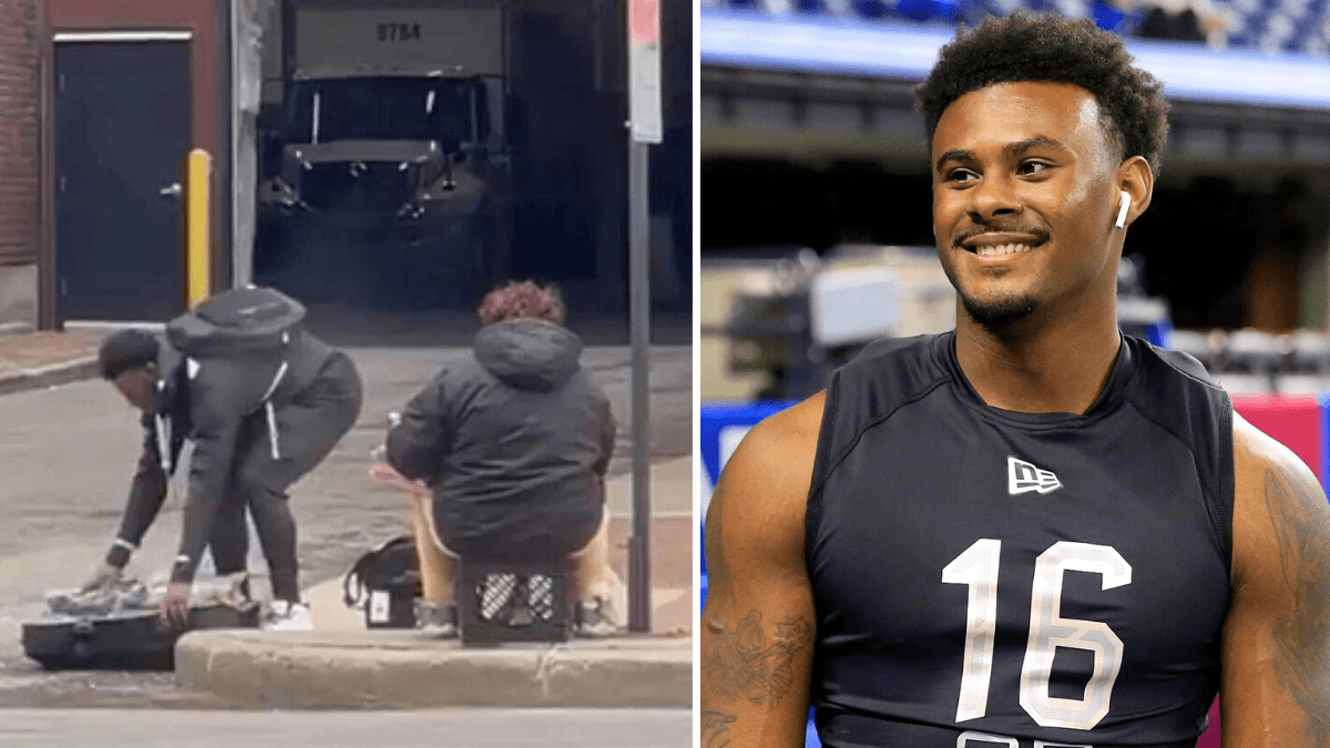 NFL Prospect Spots Pregnant Homeless Woman on the Sidewalk - Shocks an Onlooker with What He Does Next