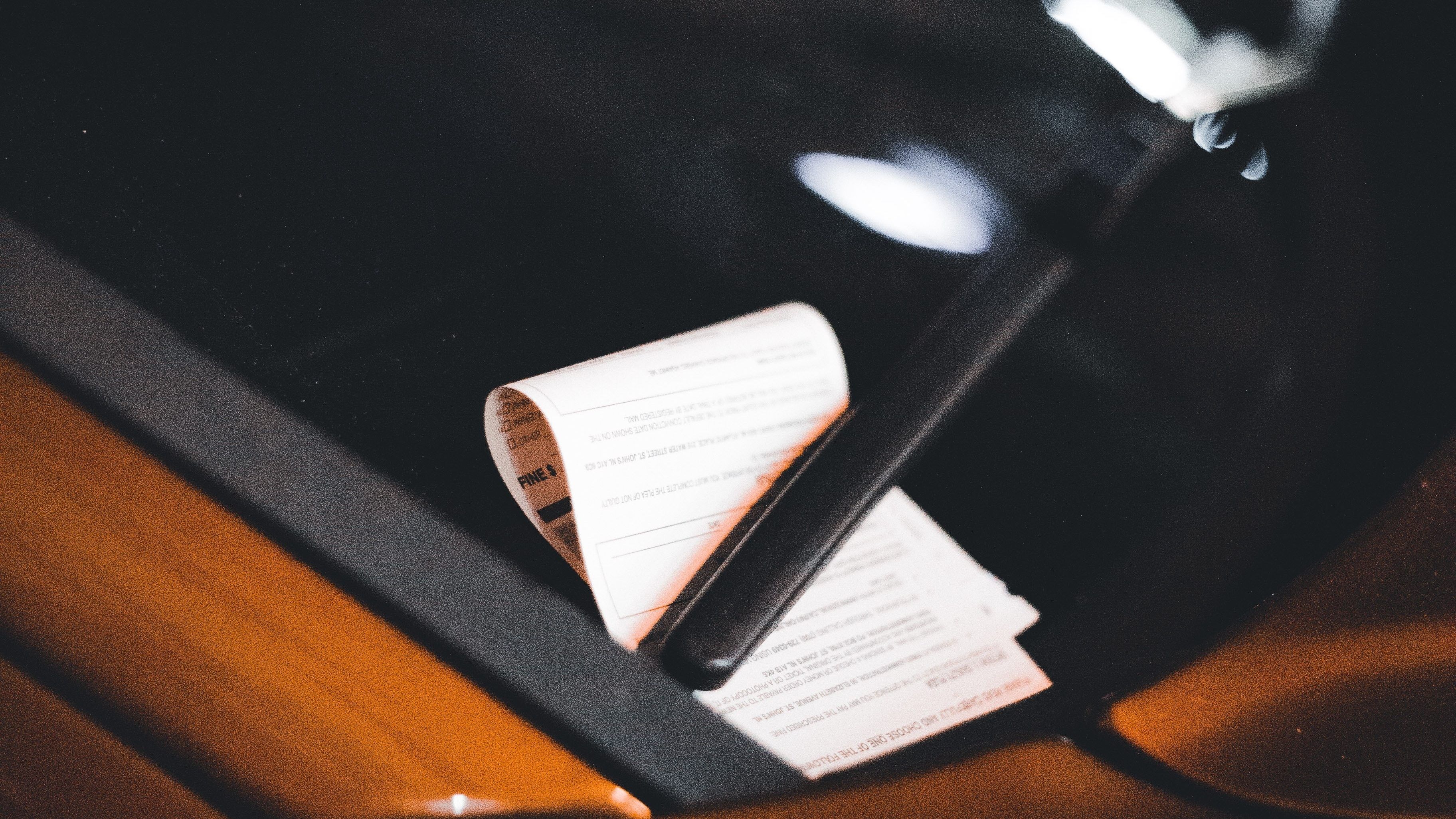 parking ticket on a car