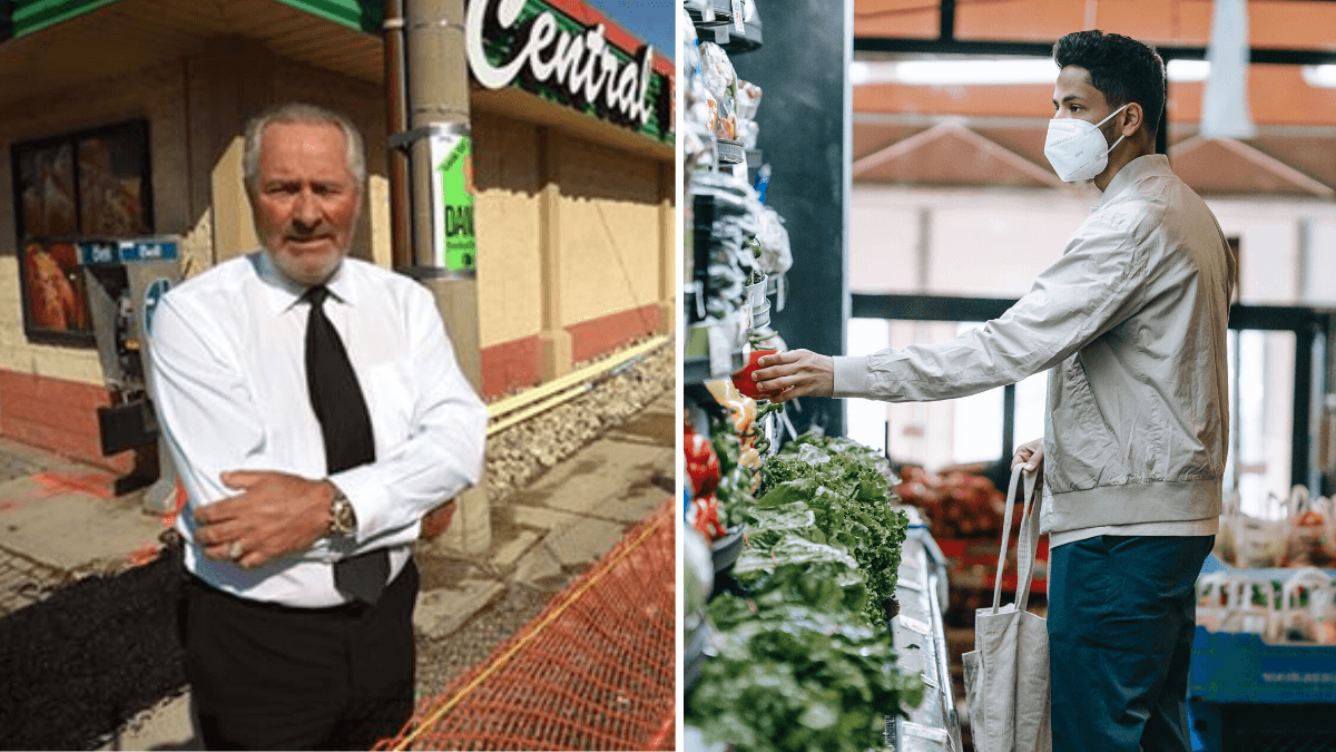 Store Owner Catches Man Stealing Food - Witnesses Immediately Record the Confrontation