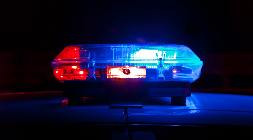 Flashing police overhead lights