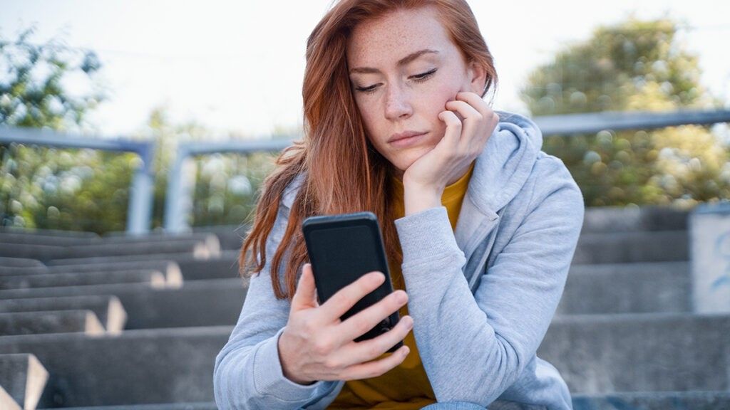 Girl looking at phone