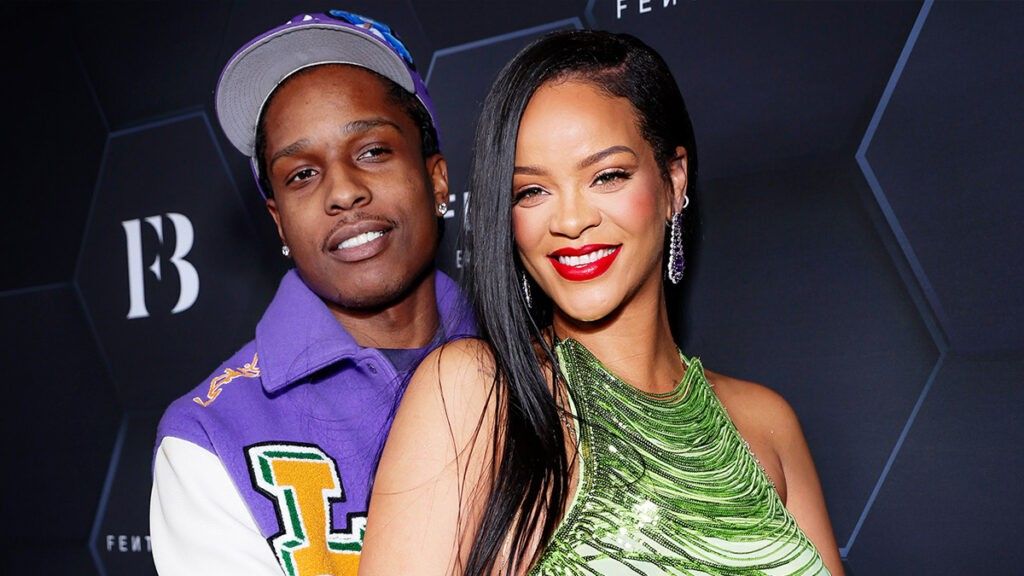 ASAP Rocky and Rihanna smiling