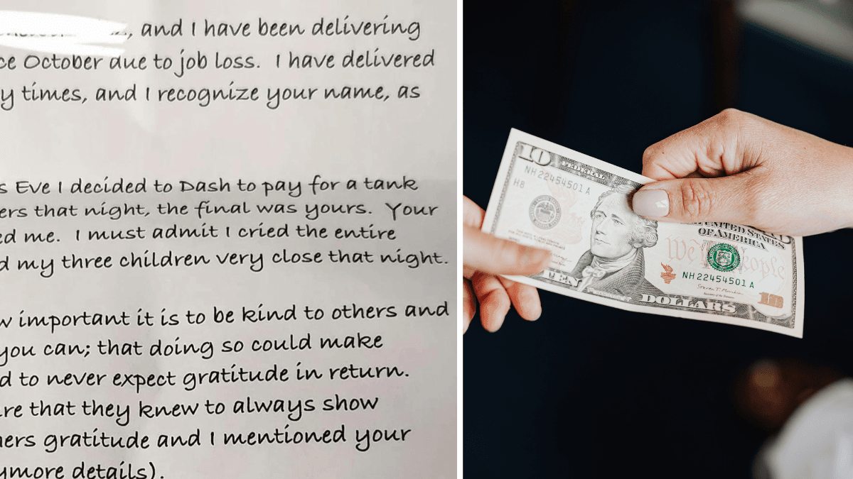 DoorDash Driver Delivers Woman’s Order at Her House - But It Comes With a Note She Wasn’t Expecting