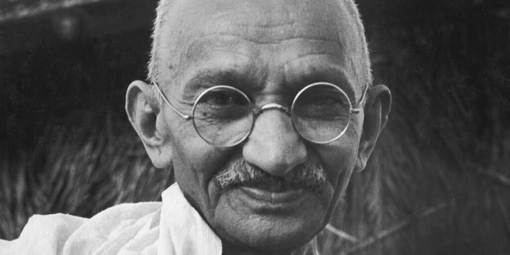 Mahatma Gandhi smiling