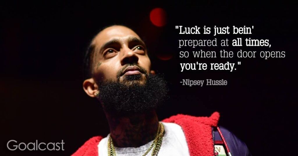 Nipsey Hussle looking up