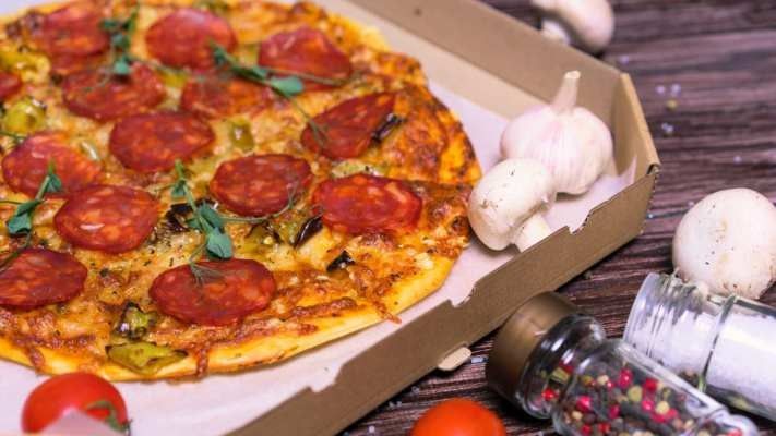 pizza in a delivery box