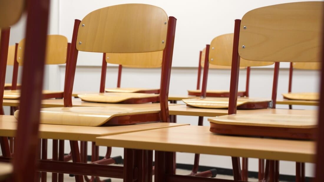 empty chairs in a classroom