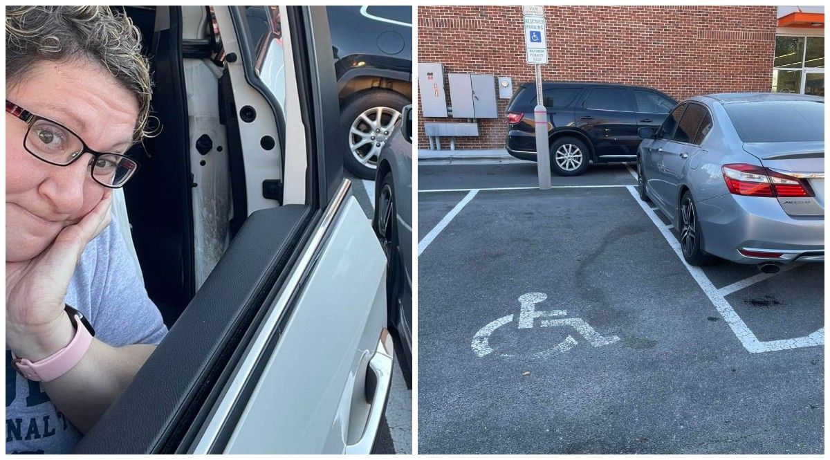 Careless Driver Doesnt Care About Blocking Handicapped Womans Parking Spot - This Conflict Drives Her to Action