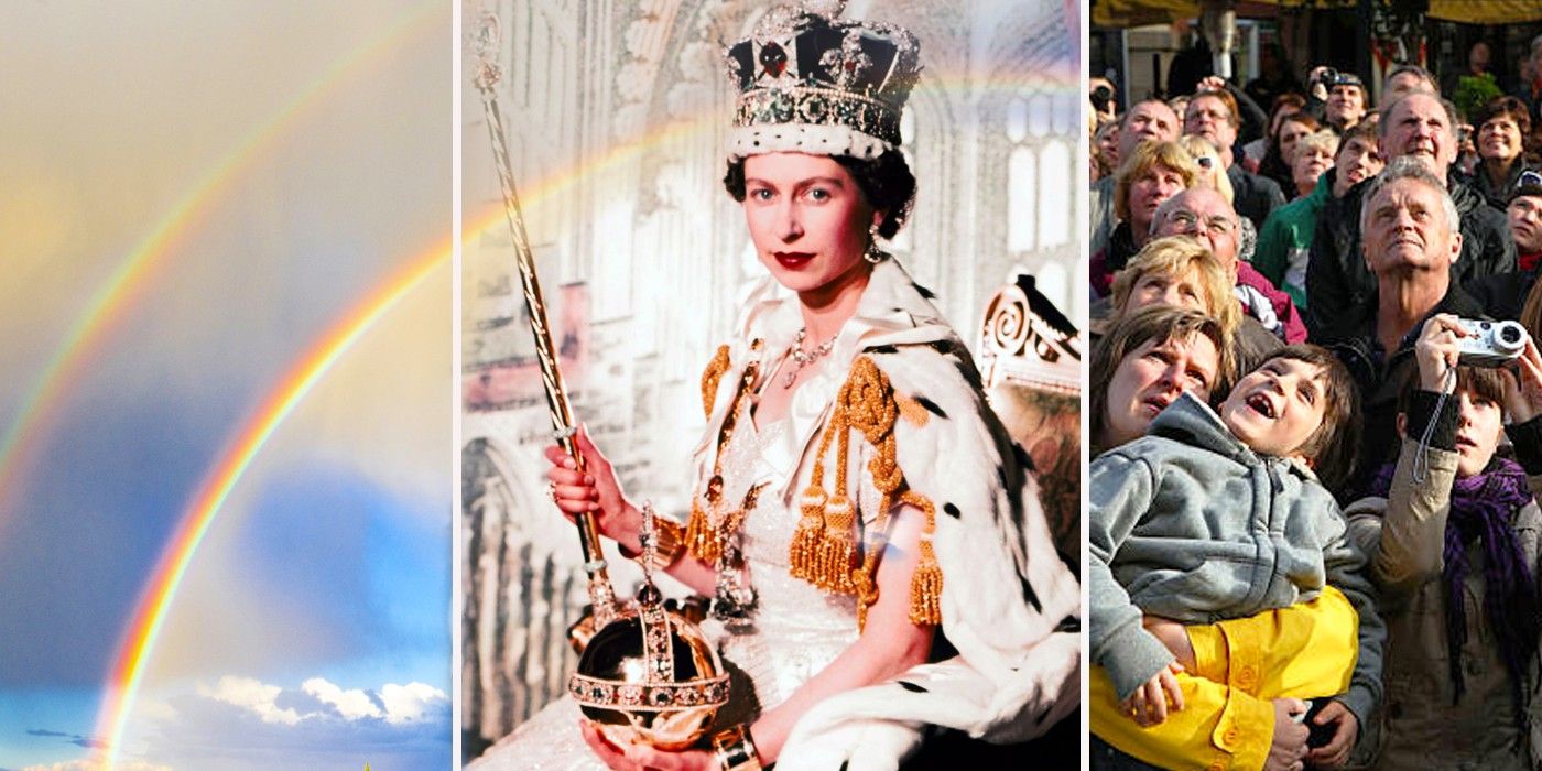 Mourners Grieve the Queen's Death at Buckingham Palace - Then Something in the Sky Stuns Them Into Silence