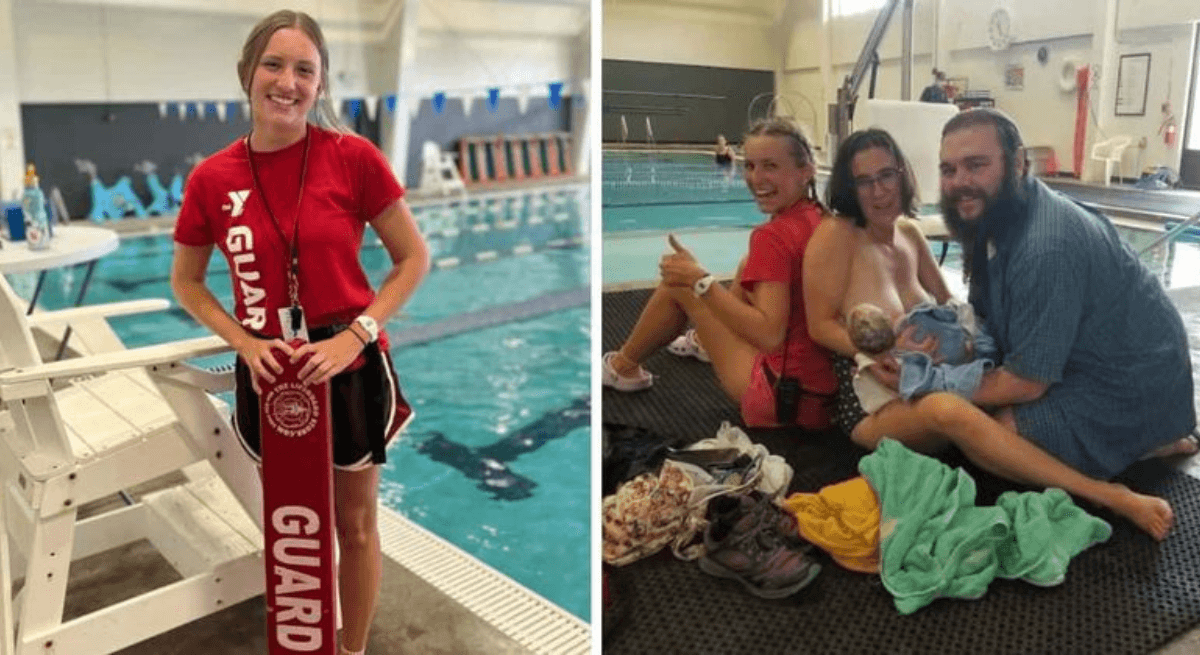 Lifeguard Assists Swimmer—As She Gives Birth on the Pool Deck