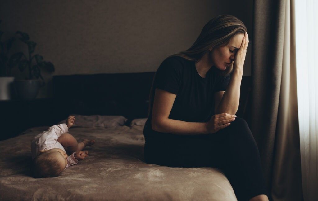 mother and baby in distress