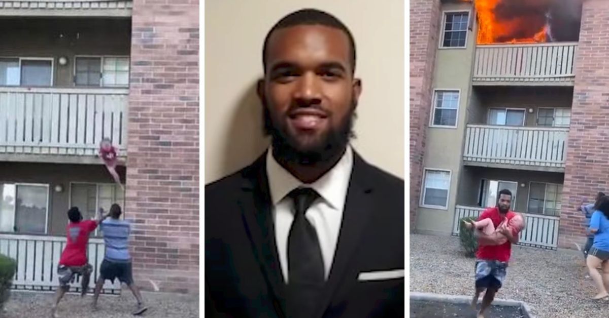 Heroic Marine Catches Child Falling From Third Floor Of Burning Building