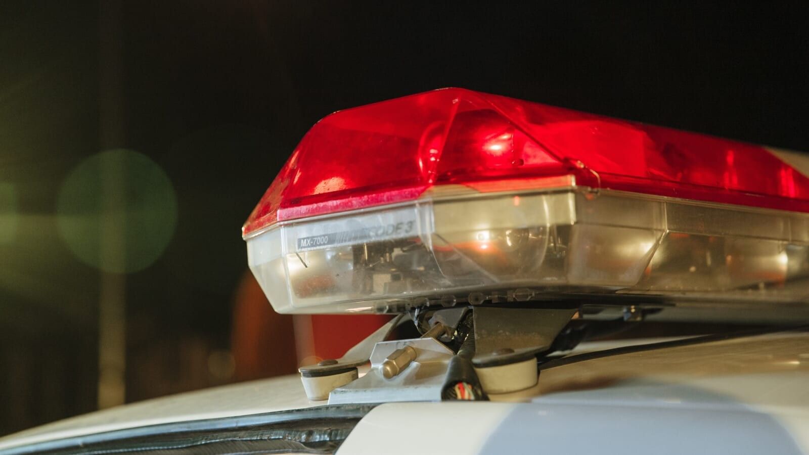 close up of a police car siren