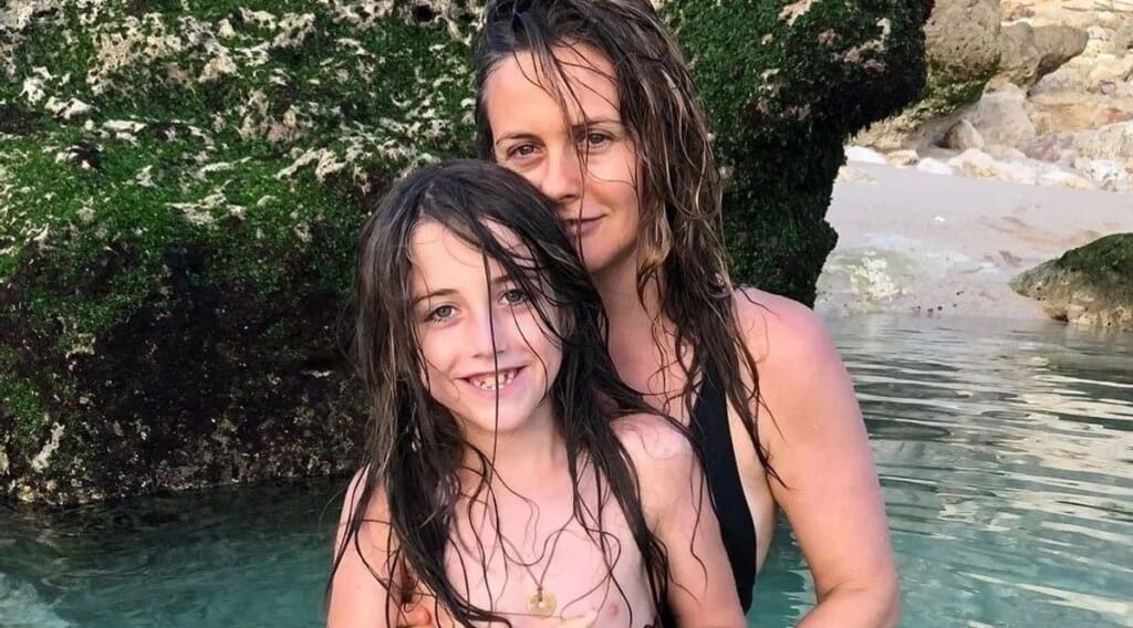 Alicia Silverstone and son in the water 