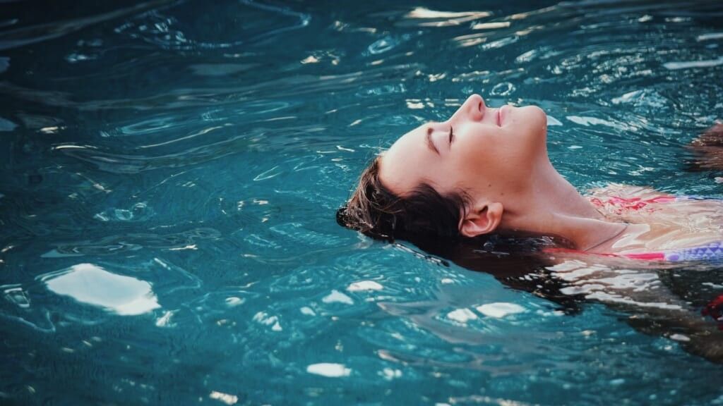beautiful shot of woman swimming