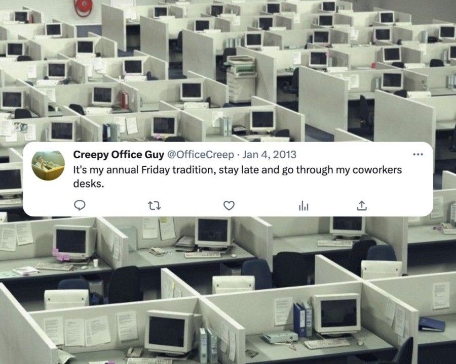 Creepy Office Guy Uses Twitter Afterhours