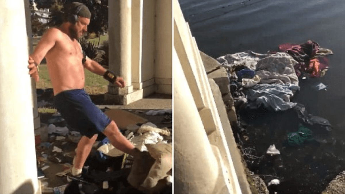 Jogger Throws Homeless Man's Stuff In Lake, Community Has Best Reaction