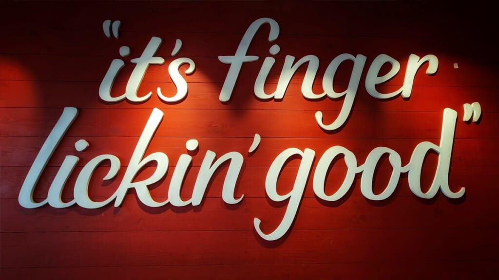 KFC Motto its finger lickin good