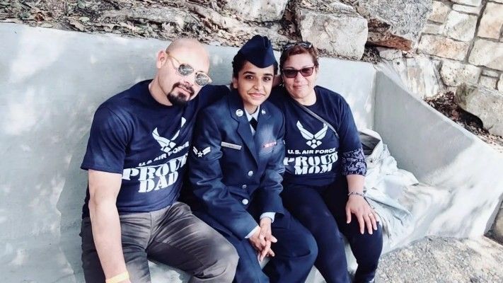 three people sitting together