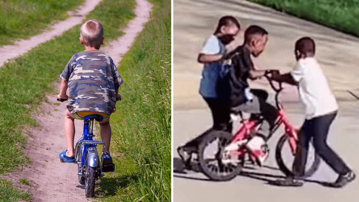 Neighborhood Kids See a Boy Struggling to Ride a Bike - His Mom Catches Them Doing the Unbelievable