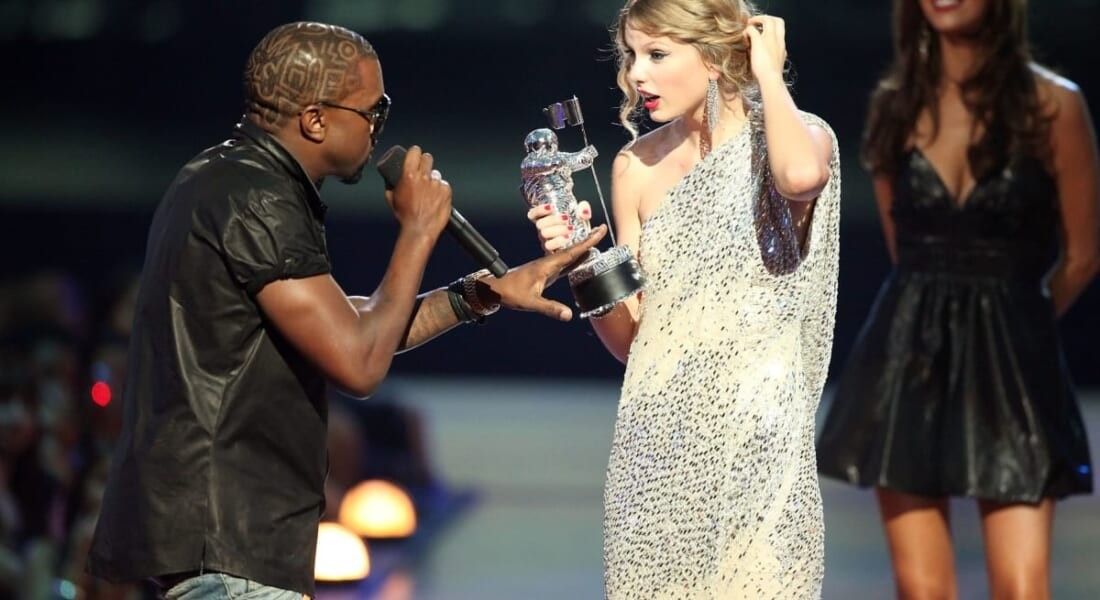 Kanye West grabbing Taylor Swift
