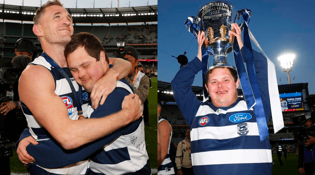 Australian Football Players Invite Waterboy Onto Field to Celebrate Championship With Them (VIDEO)
