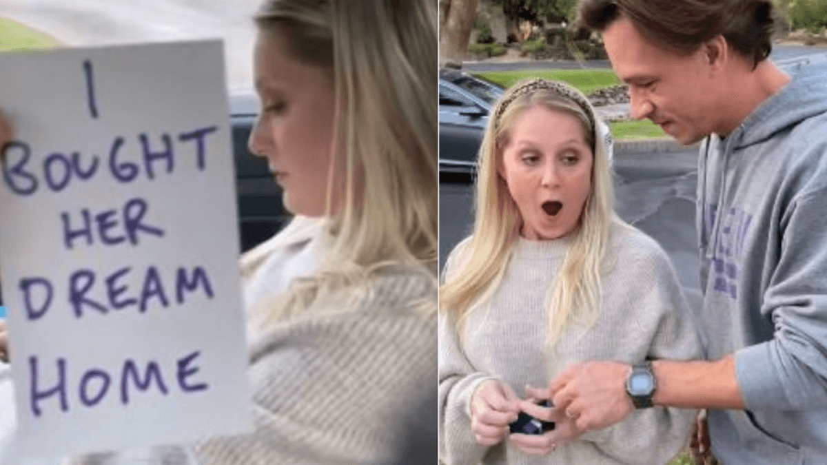 Man Saves Up For A Year And Surprises Wife With Key To Dream Home
