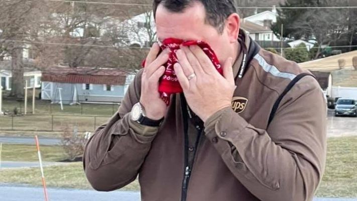 UPS driver crying