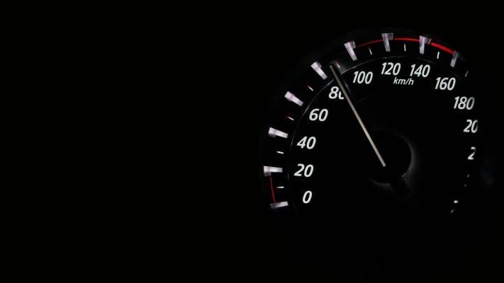 close up of speedometer