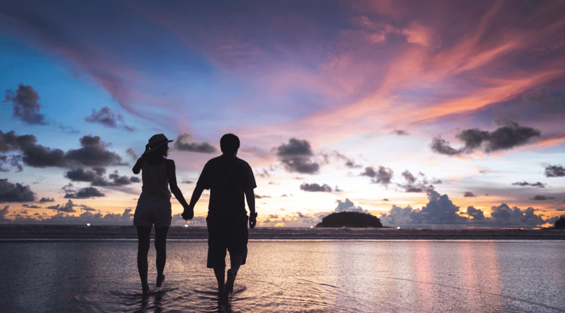 couple holding hands