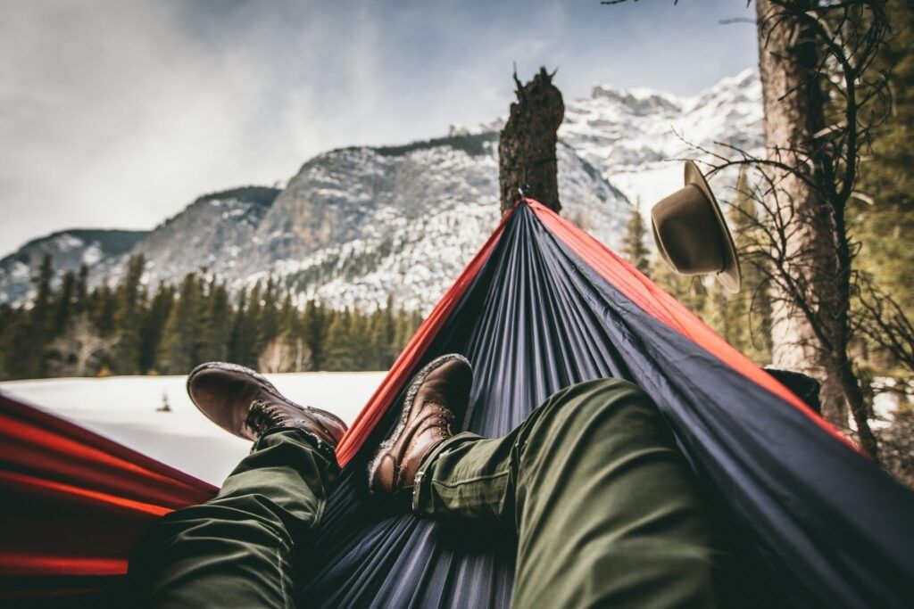 Man-laying-in-hammock