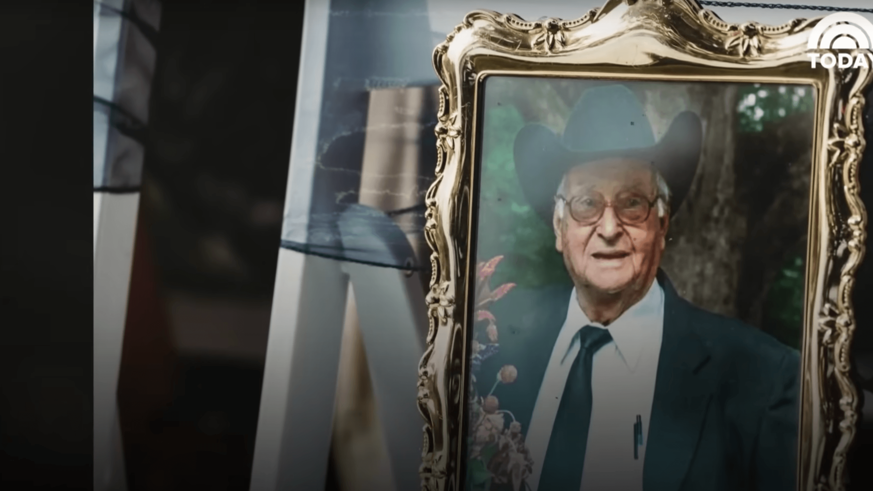 framed picture of an elderly man