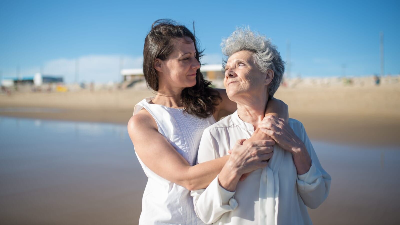 woman with her elderly mother