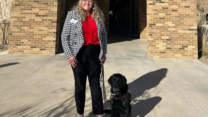 young woman with a dog