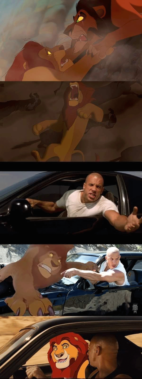A Lion King-Vin Diesel family meme