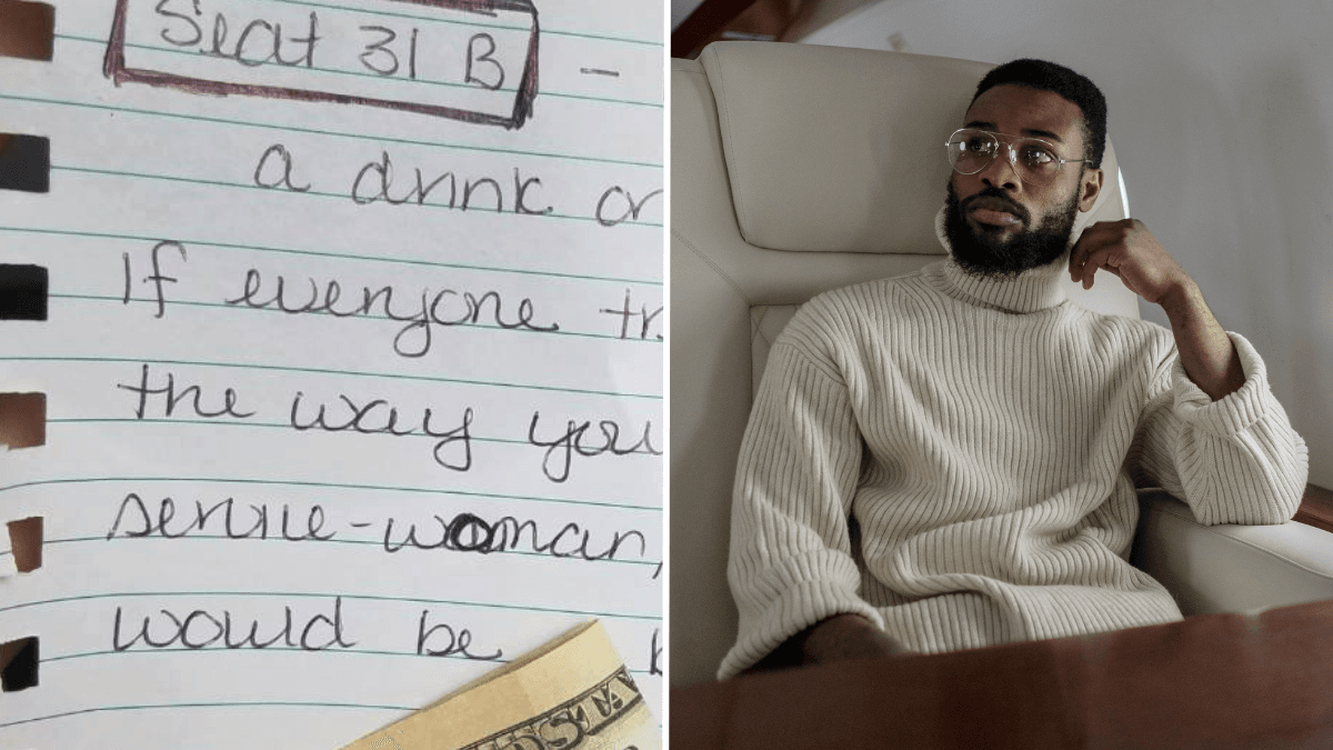 Man in First Class Notices Passenger Waiting to Board Flight - Stops Her and Utters a Sentence That Confuses Her