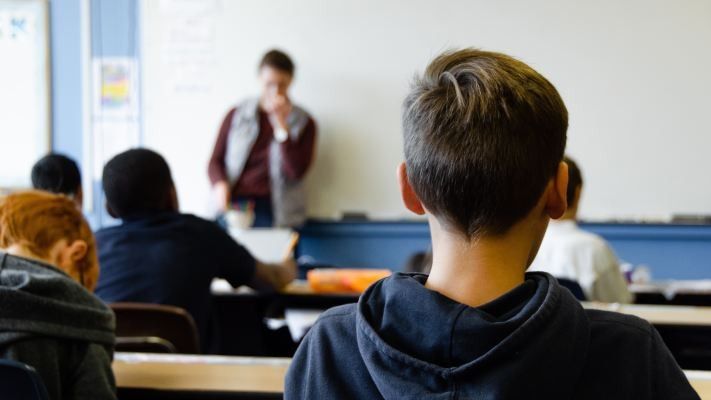 student in a classroom
