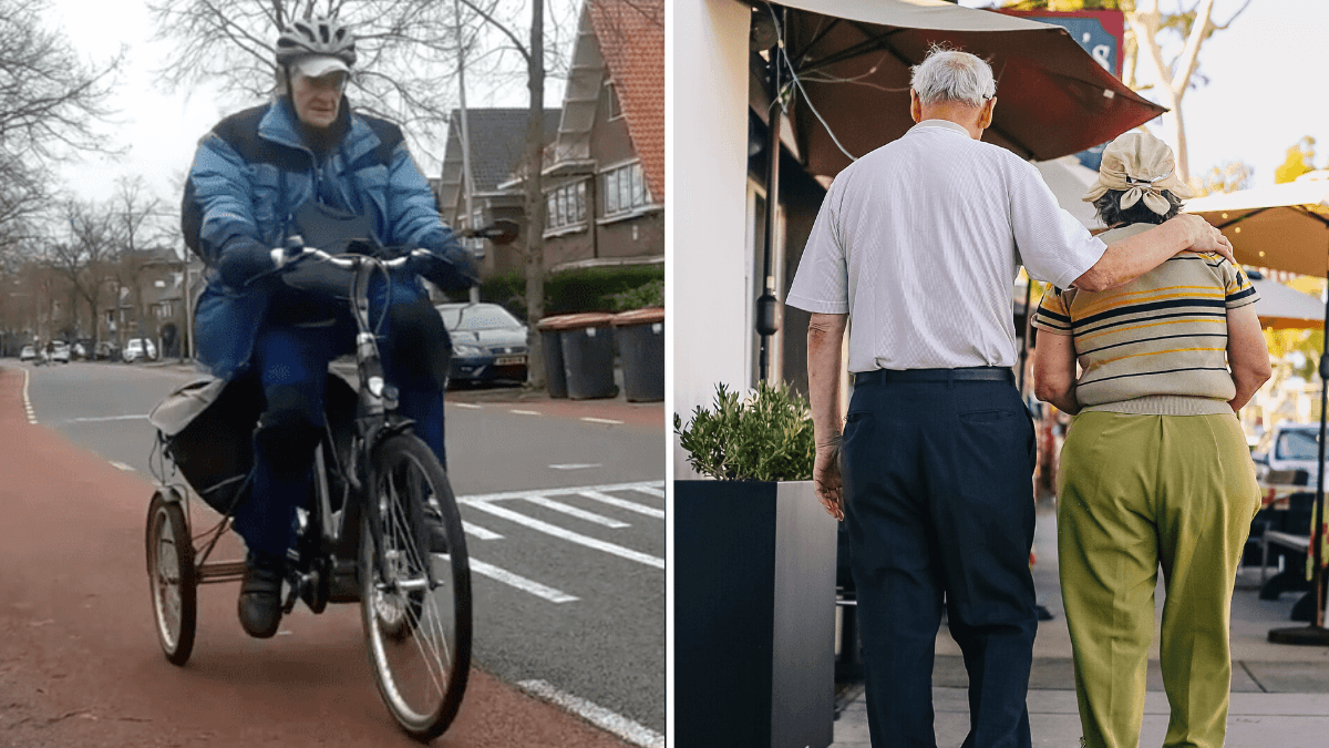 90-Year-Old Man Rides His Bike 21 Miles Every Day - Just to See His Wife in a Nursing Home