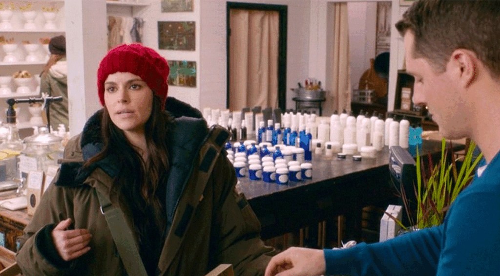 Emily Hampshire as Steve Budd and Noah Reid as Patrick Brewer on Schitt