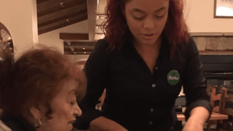 olive garden waitress elderly compassion