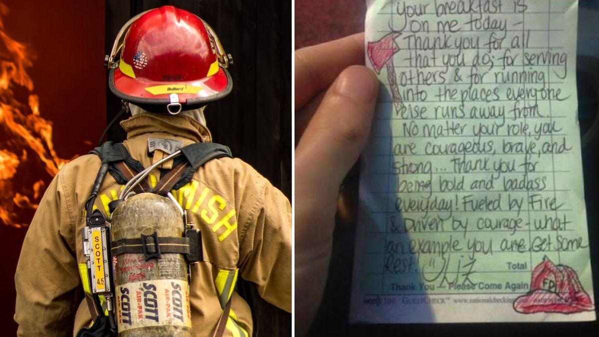 Waitress Brings Firefighters to Tears With Her Selfless Gesture - They Pay Back Her Kindness in an Incredible Way
