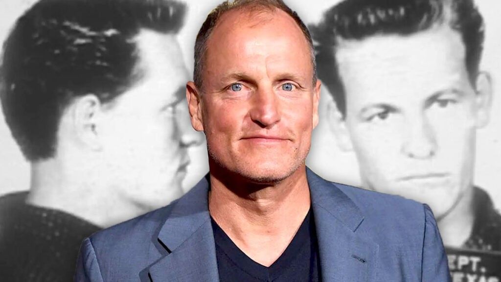 Woody Harrelson smiling before his hitman father