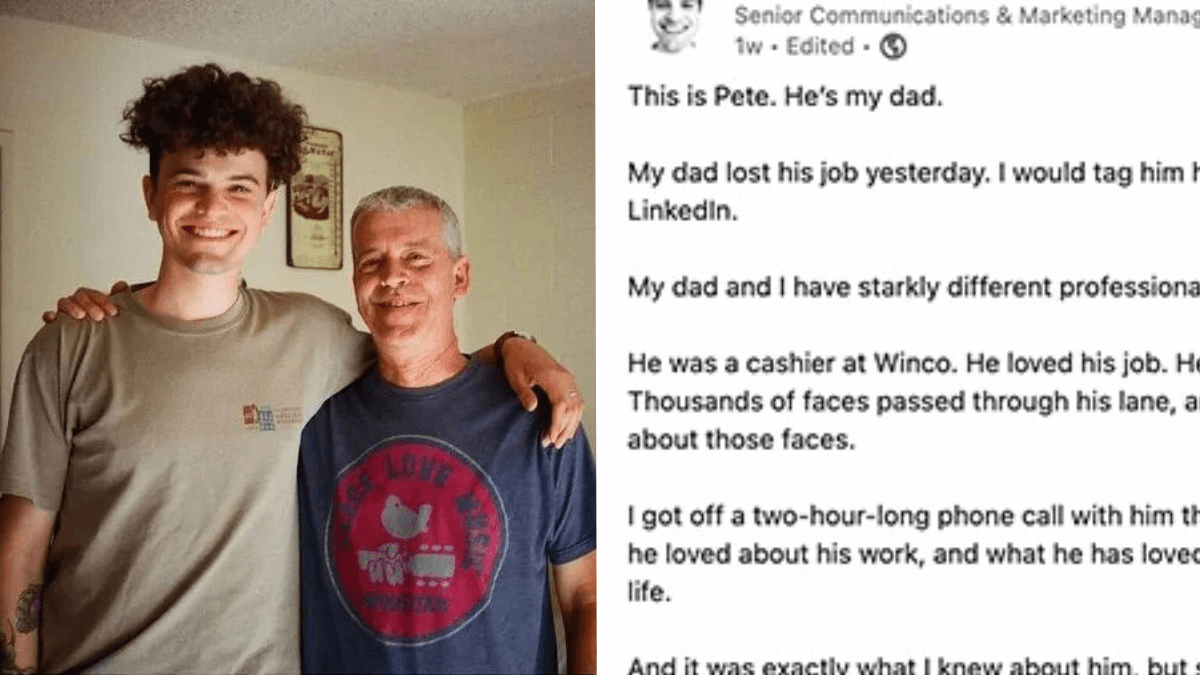 Man Writes a LinkedIn Post After His 59-Year-Old Dad Lost His Cashier Job - And the Response Was Shocking