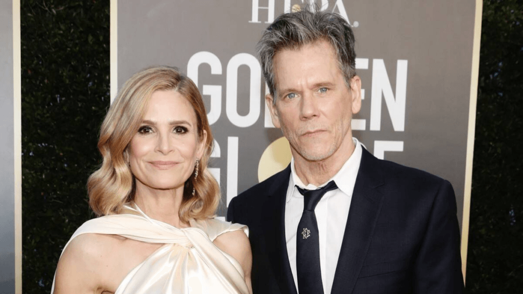 Kevin Bacon and Kyra Sedgwick dressed in formal attire at the award show.