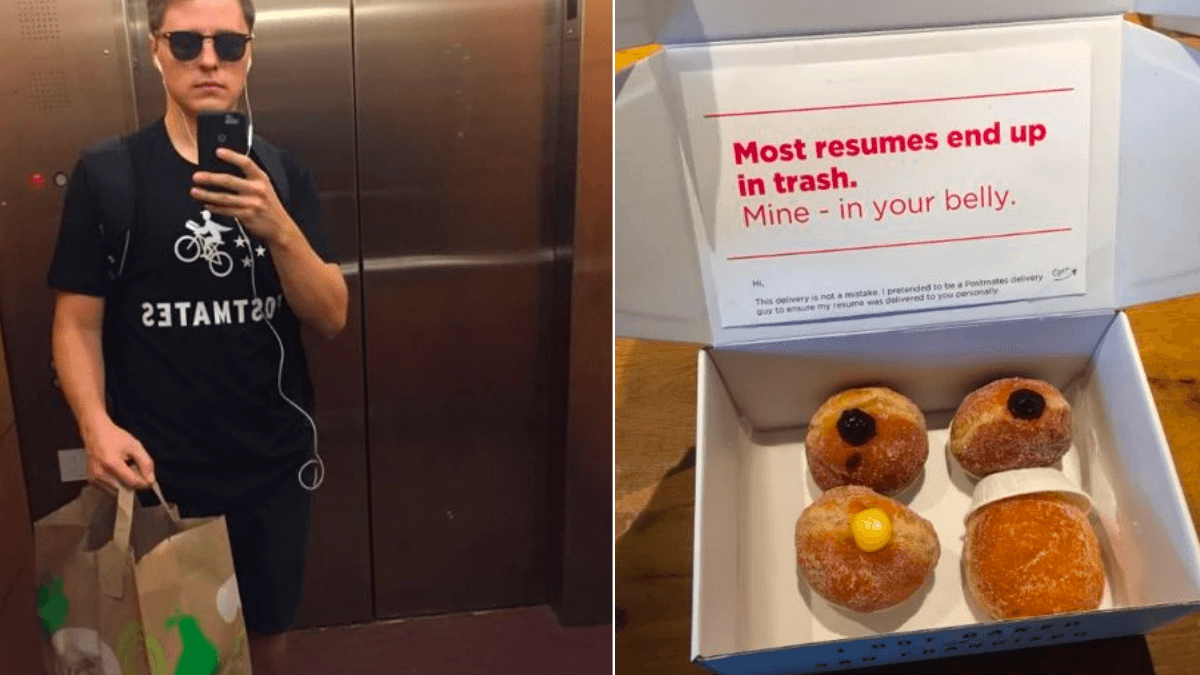 Young Man Couldn’t Get Any Job Interviews in Silicon Valley — So He Posed as a Delivery Man and Hid His Resumes in a Box of Donuts