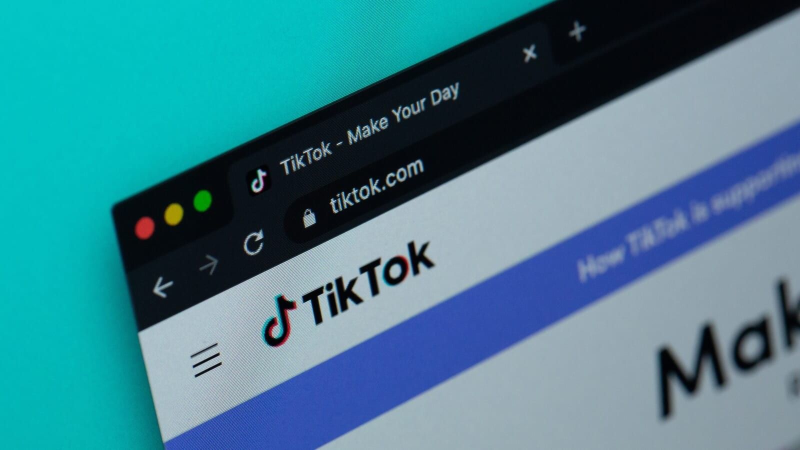 tiktok homepage on a computer screen